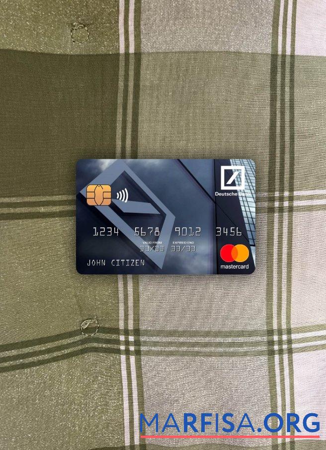 Realistic Germany Deutsche bank mastercard photolook front template